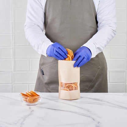 Bag Tek White Plastic Medium Window Bag - Heat Sealable - 8" x 5" x 1 3/4" - 100 count box