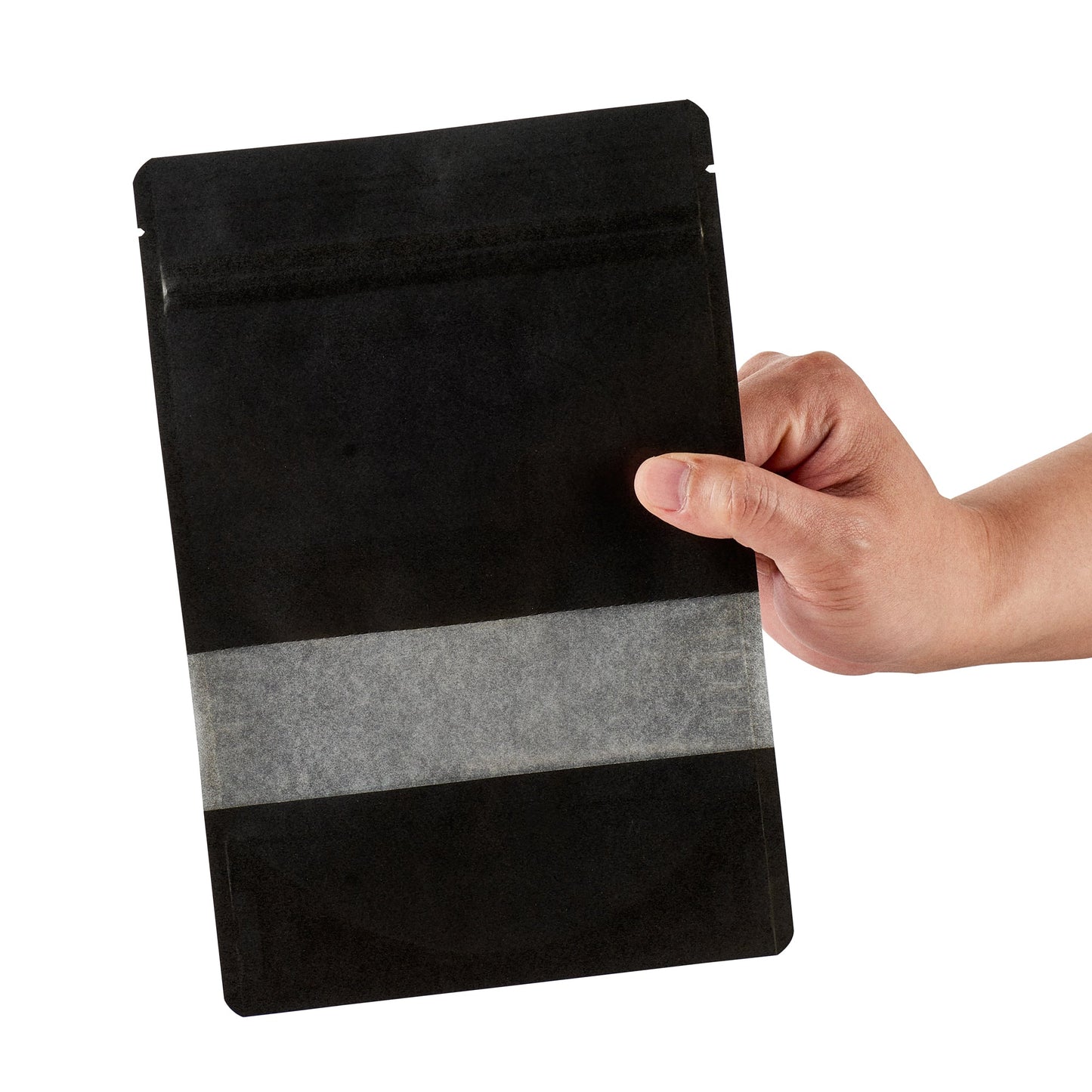 Bag Tek Black Plastic Large Window Bag - Heat Sealable - 9" x 6" x 1 1/2" - 100 count box