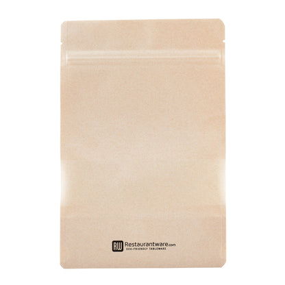 Bag Tek Kraft Plastic Large Window Bag - Heat Sealable - 9" x 6" x 1 1/2" - 100 count box