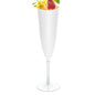 Bev Tek 4 oz White Plastic Wedding Champagne Flute - 1-Piece - 2 1/4" x 2 1/4" x 7 1/2" - 100 count box
