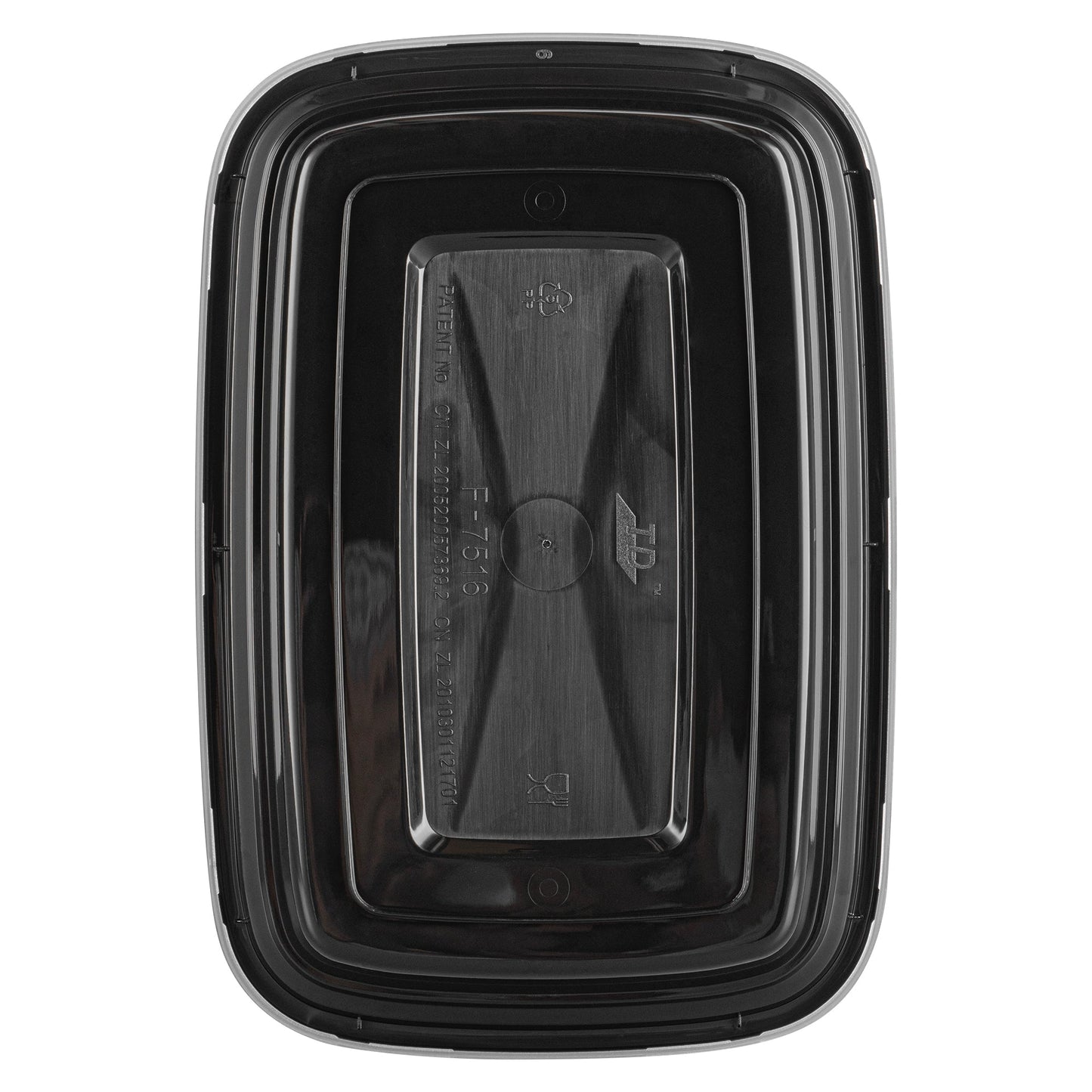 Asporto 16 oz Rectangle Black Plastic To Go Box - with Clear Lid, Microwavable - 7 3/4" x 5 1/2" x 1 1/2" - 100 count box