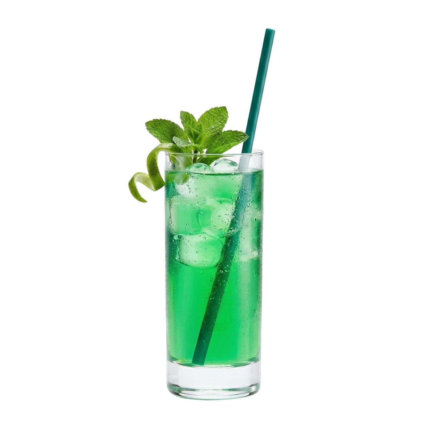 Basic Nature Green PLA Plastic Straw - Unwrapped, Compostable - 8 1/4" - 2000 count box