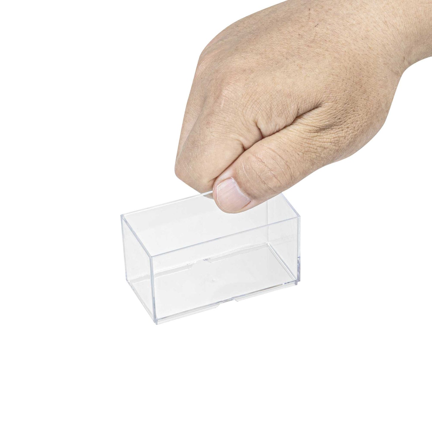 Mini Serve 3 oz Rectangle Clear Plastic Dessert Cup - Stackable - 2 3/4" x 1 1/2" x 1 1/2" - 100 count box