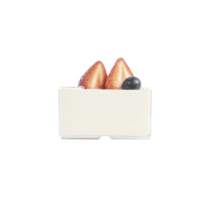 Mini Serve 3 oz Rectangle Clear Plastic Dessert Cup - Stackable - 2 3/4" x 1 1/2" x 1 1/2" - 100 count box