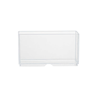 Mini Serve 3 oz Rectangle Clear Plastic Dessert Cup - Stackable - 2 3/4" x 1 1/2" x 1 1/2" - 100 count box