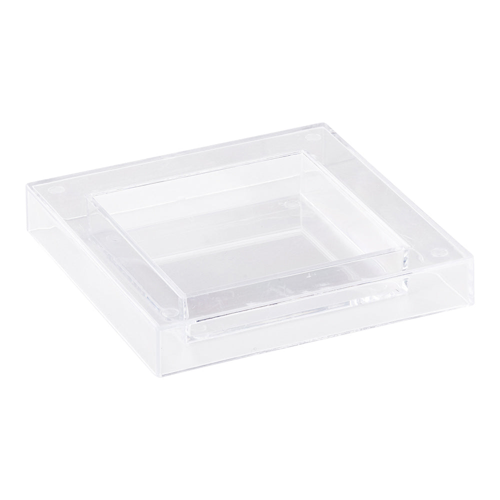 Mini Serve Square Clear Plastic Mini Cubic Plate - 2 1/2" x 2 1/2" - 20 count box