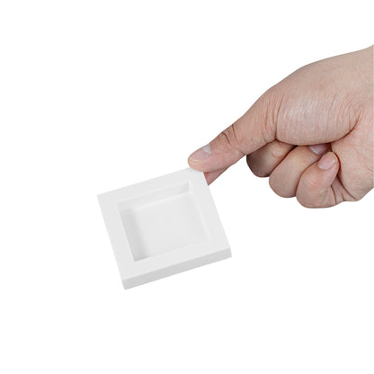 Mini Serve Square White Plastic Mini Cubic Plate - 2 1/2" x 2 1/2" - 20 count box