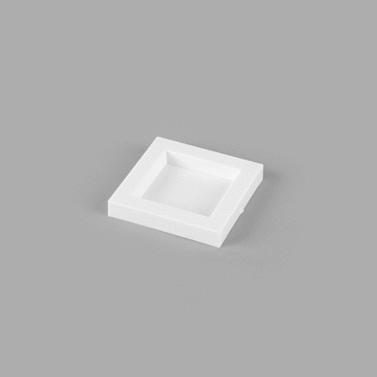 Mini Serve Square White Plastic Mini Cubic Plate - 2 1/2" x 2 1/2" - 20 count box