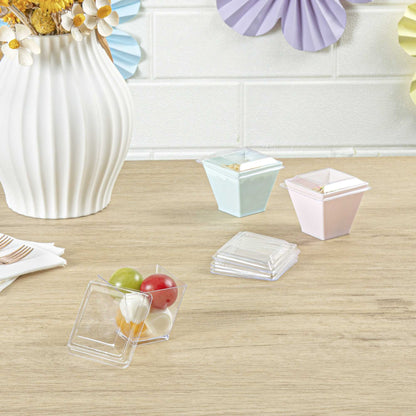 Mini Serve Square Clear Plastic Lid - Fits Mini Kova Cup - 100 count box