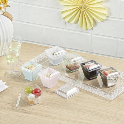 Mini Serve Square Clear Plastic Lid - Fits Mini Kova Cup - 100 count box
