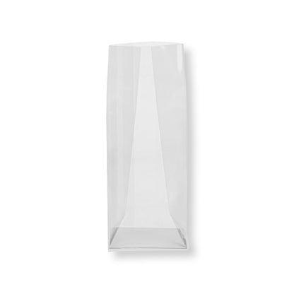 Bag Tek Clear Plastic Gusset Bag - Flat Bottom, Paper Insert, Heat Sealable - 2" x 1 1/2" x 5" - 100 count box