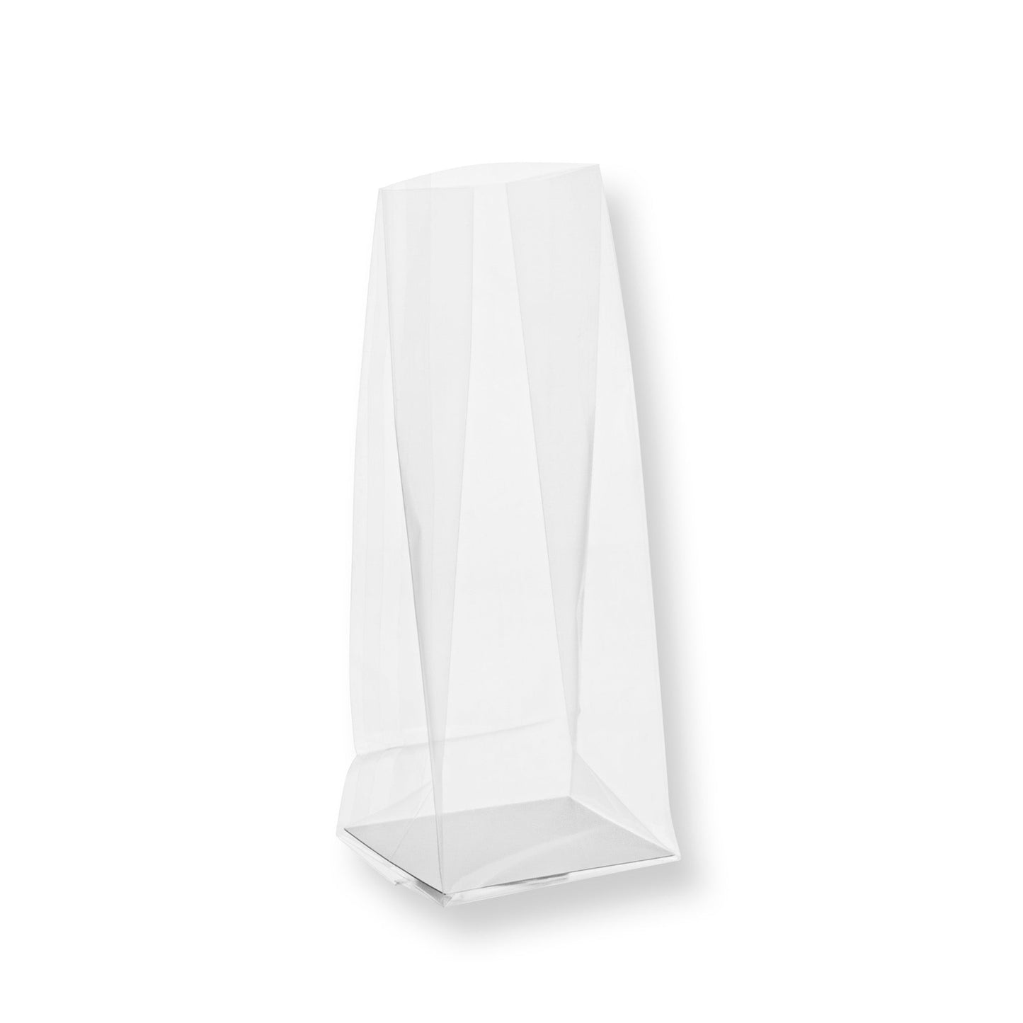 Bag Tek Clear Plastic Gusset Bag - Flat Bottom, Paper Insert, Heat Sealable - 2" x 1 1/2" x 5" - 100 count box