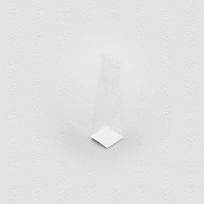 Bag Tek Clear Plastic Gusset Bag - Flat Bottom, Paper Insert, Heat Sealable - 2" x 2" x 8 1/4" - 100 count box
