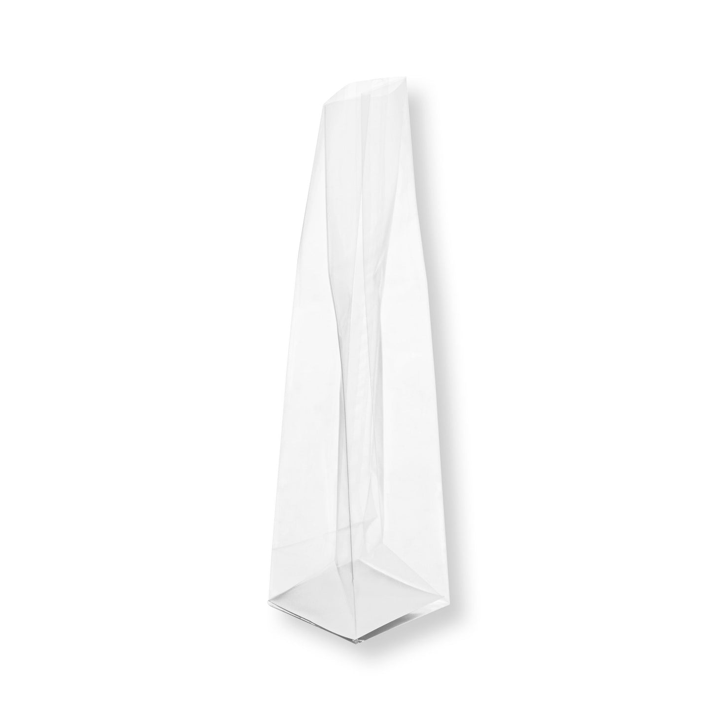Bag Tek Clear Plastic Gusset Bag - Flat Bottom, Paper Insert, Heat Sealable - 2" x 2" x 8 1/4" - 100 count box