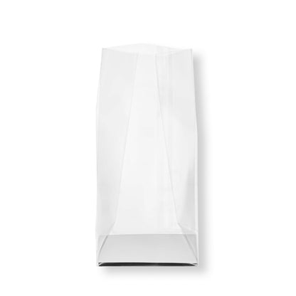 Bag Tek Clear Plastic Gusset Bag - Flat Bottom, Paper Insert, Heat Sealable - 3" x 2" x 8" - 100 count box