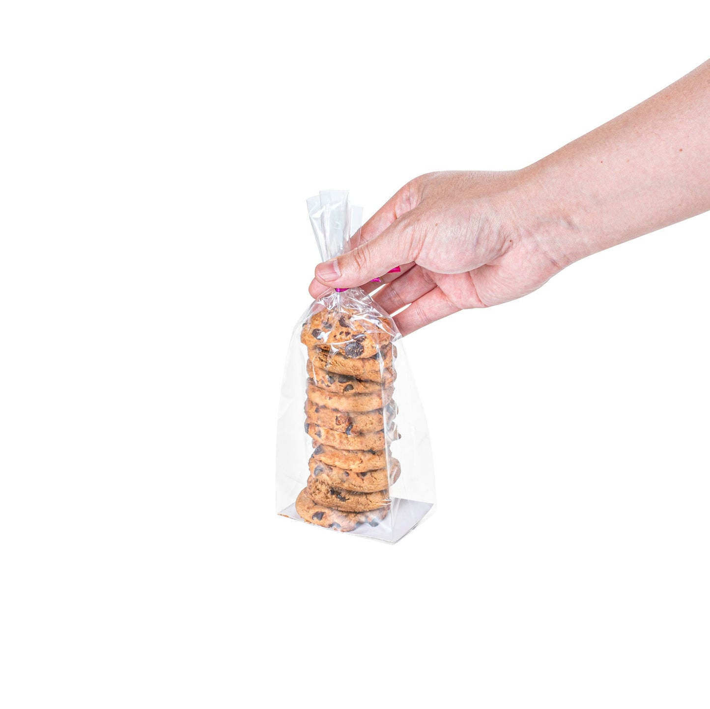 Bag Tek Clear Plastic Gusset Bag - Flat Bottom, Paper Insert, Heat Sealable - 3" x 2" x 8" - 100 count box