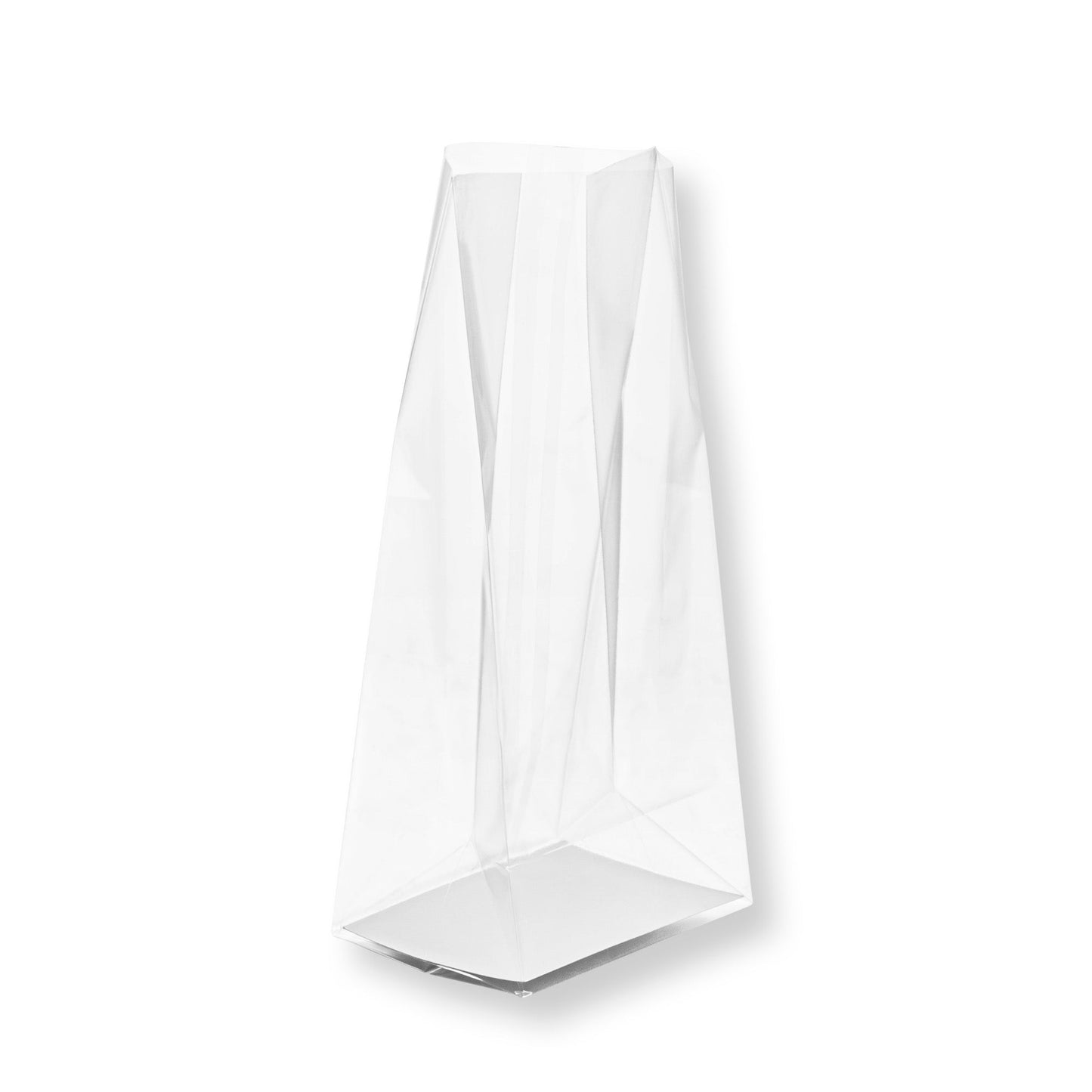 Bag Tek Clear Plastic Gusset Bag - Flat Bottom, Paper Insert, Heat Sealable - 3" x 2" x 8" - 100 count box