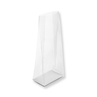 Bag Tek Clear Plastic Gusset Bag - Flat Bottom, Paper Insert, Heat Sealable - 5" x 3" x 12" - 100 count box