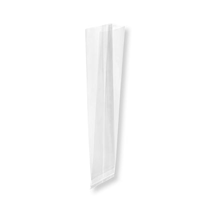 Bag Tek Clear Plastic Gusset Bag - High Clarity, Heat Sealable - 2" x 1" x 5" - 100 count box