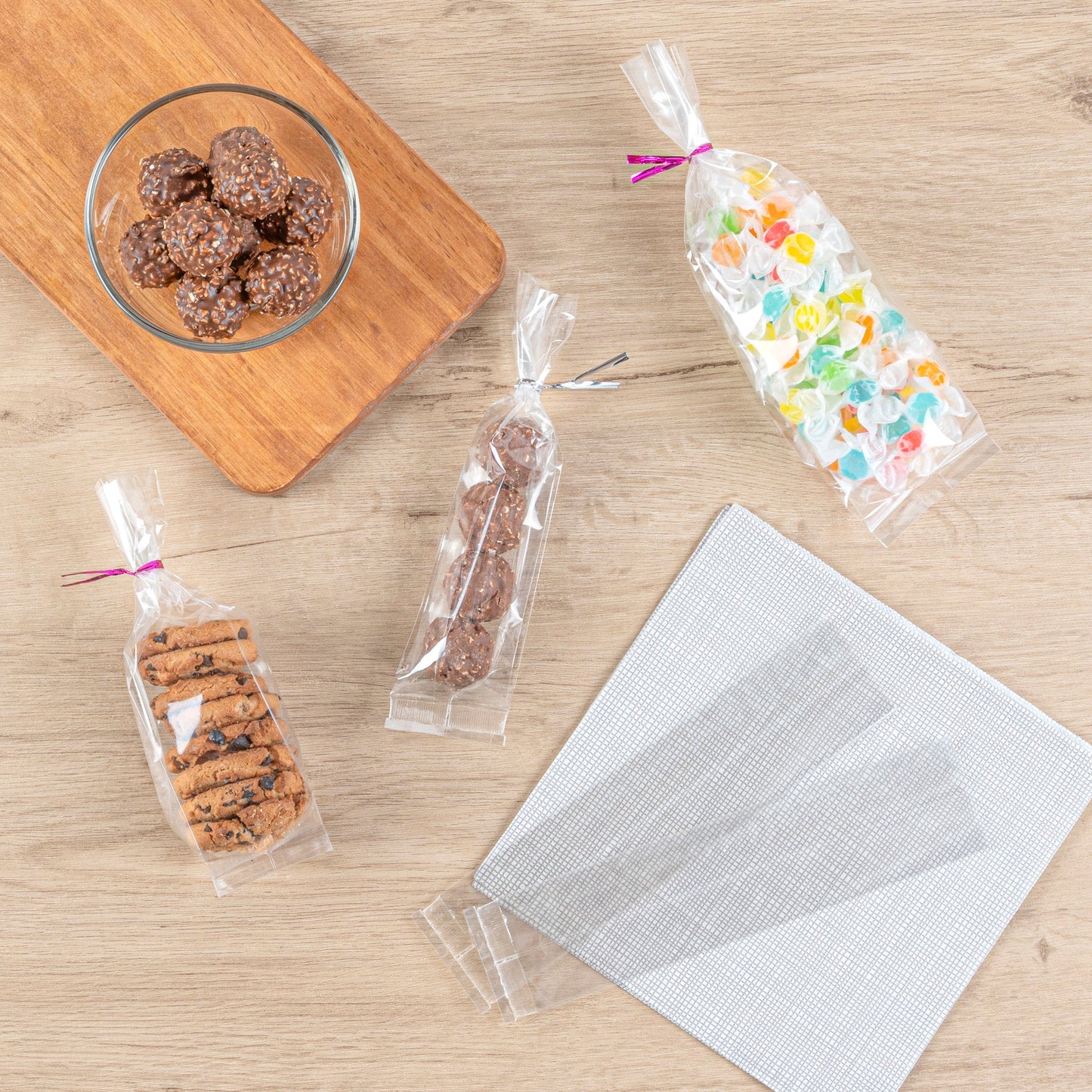 Bag Tek Clear Plastic Gusset Bag - High Clarity, Heat Sealable - 2" x 1" x 5" - 100 count box