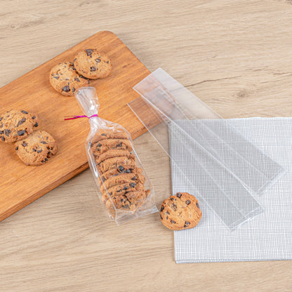 Bag Tek Clear Plastic Gusset Bag - High Clarity, Heat Sealable - 2" x 2" x 8 1/4" - 100 count box