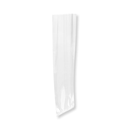 Bag Tek Clear Plastic Gusset Bag - High Clarity, Heat Sealable - 3 3/4" x 1 1/4" x 12" - 100 count box