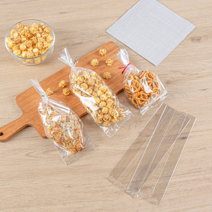Bag Tek Clear Plastic Gusset Bag - High Clarity, Heat Sealable - 3 3/4" x 1 1/4" x 12" - 100 count box