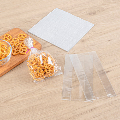 Bag Tek Clear Plastic Gusset Bag - High Clarity, Heat Sealable - 4" x 2 1/4" x 8" - 100 count box