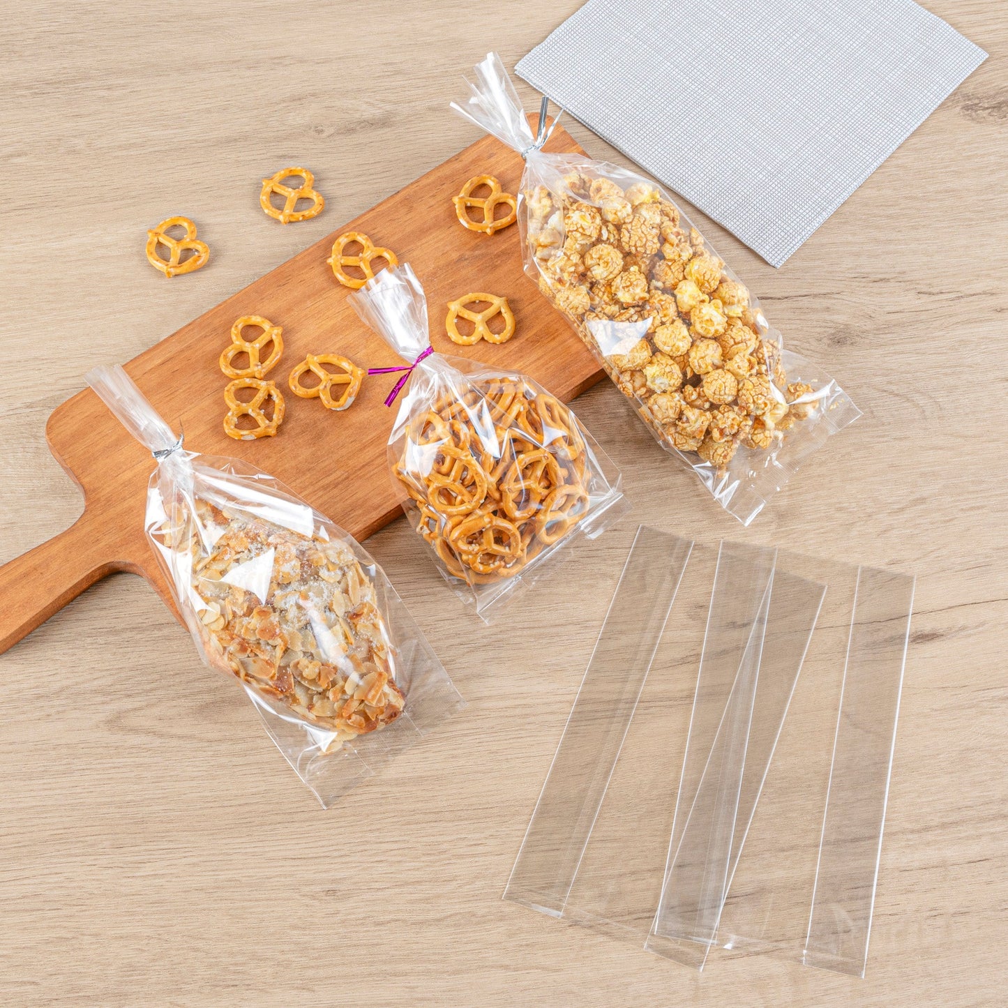 Bag Tek Clear Plastic Gusset Bag - High Clarity, Heat Sealable - 4" x 2 1/4" x 8" - 100 count box