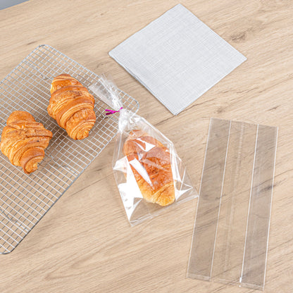 Bag Tek Clear Plastic Gusset Bag - High Clarity, Heat Sealable - 5" x 3" x 12" - 100 count box