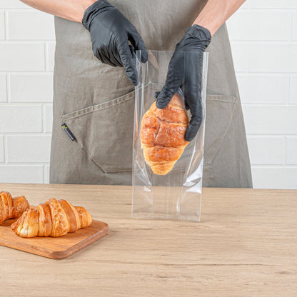 Bag Tek Clear Plastic Gusset Bag - High Clarity, Heat Sealable - 5" x 3" x 12" - 100 count box