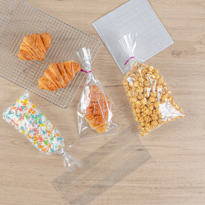 Bag Tek Clear Plastic Gusset Bag - High Clarity, Heat Sealable - 5" x 3" x 12" - 100 count box