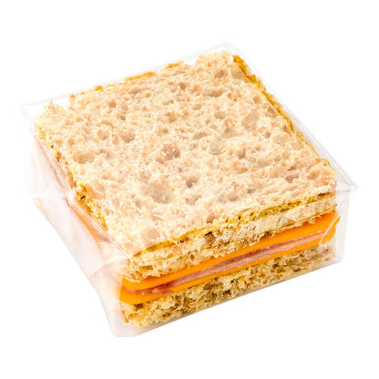 Chef 101 Clear Plastic Sandwich Wrap - High Clarity - 7" x 7" - 100 count box