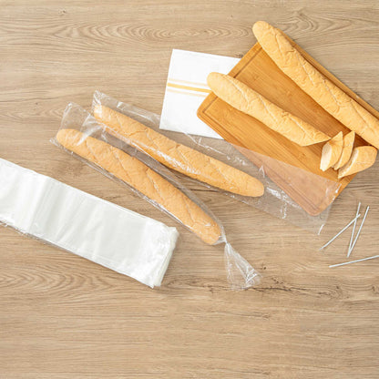 Bag Tek Clear Plastic Bread Bag - Micro-Perforated, with Wicket Dispenser - 28" x 6" - 250 count box