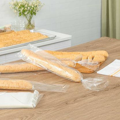 Bag Tek Clear Plastic Bread Bag - Micro-Perforated, with Wicket Dispenser - 28" x 6" - 250 count box