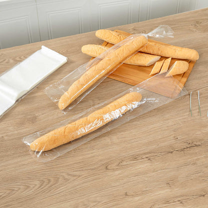 Bag Tek Clear Plastic Bread Bag - Micro-Perforated, with Wicket Dispenser - 28" x 6" - 250 count box
