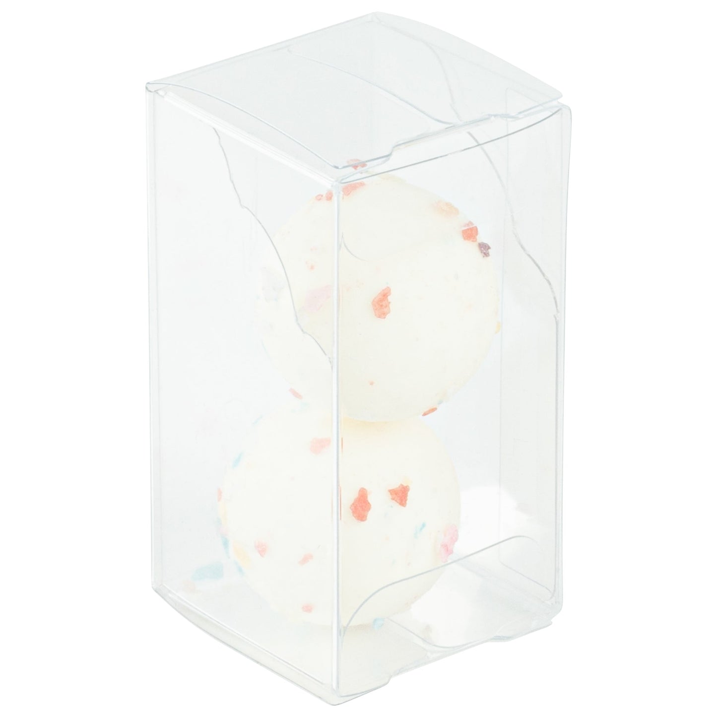 Sweet Vision Clear Plastic Candy Box - Tuck Top, with Sleeve - 1 1/2" x 1 1/2" x 2 3/4" - 100 count box