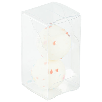 Sweet Vision Clear Plastic Candy Box - Tuck Top, with Sleeve - 1 1/2" x 1 1/2" x 2 3/4" - 100 count box