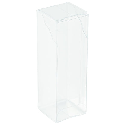 Sweet Vision Clear Plastic Candy Box - Tuck Top, with Sleeve - 1 1/2" x 1 1/2" x 4 1/4" - 100 count box