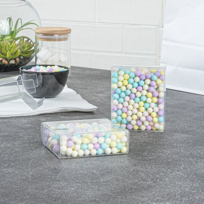 Sweet Vision Square Clear Plastic Candy Box - 2 1/2" x 1" x 3" - 100 count box
