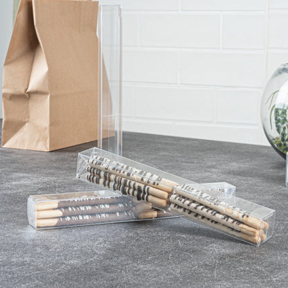 Sweet Vision Clear Plastic Candy Box - Tuck Top - 1" x 1" x 8" - 100 count box