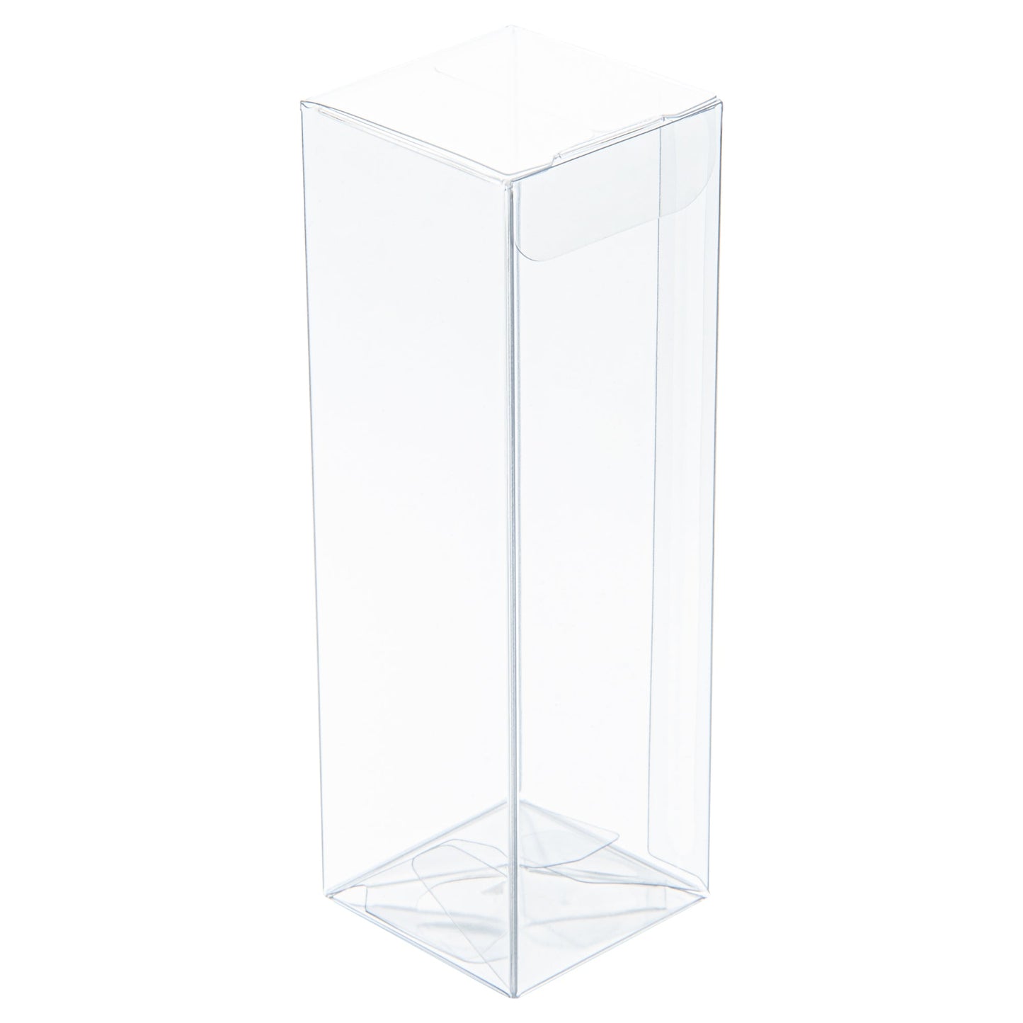 Sweet Vision Clear Plastic Favor Box - Tuck Top, Pop & Lock Bottom - 1 1/2" x 1 1/2" x 5" - 100 count box