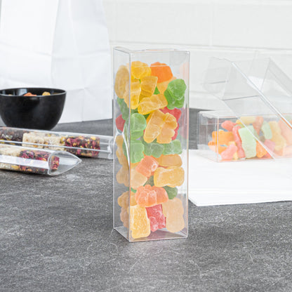 Sweet Vision Clear Plastic Favor Box - Tuck Top, Pop & Lock Bottom - 1 1/2" x 1 1/2" x 5" - 100 count box