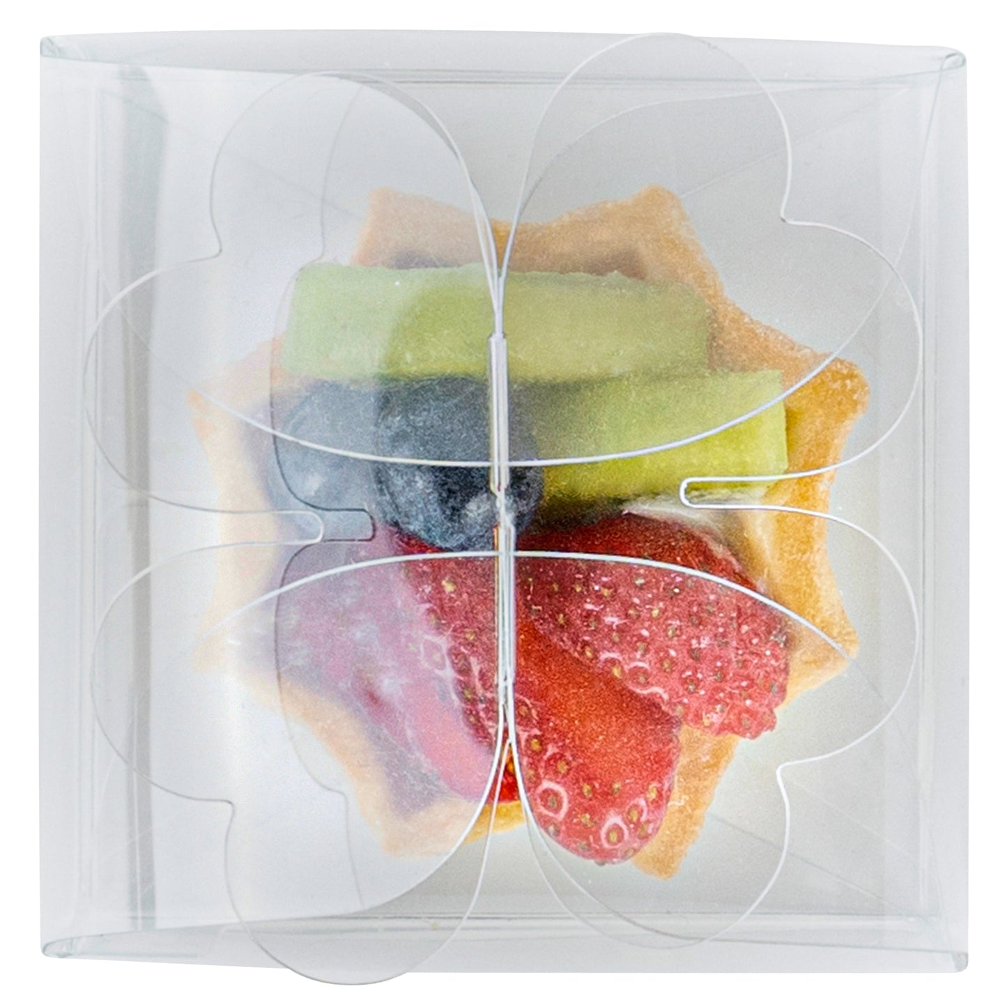 Sweet Vision Clear Plastic Gift Box - Clover Leaf Top - 2 3/4" x 2 3/4" x 2 1/2" - 100 count box