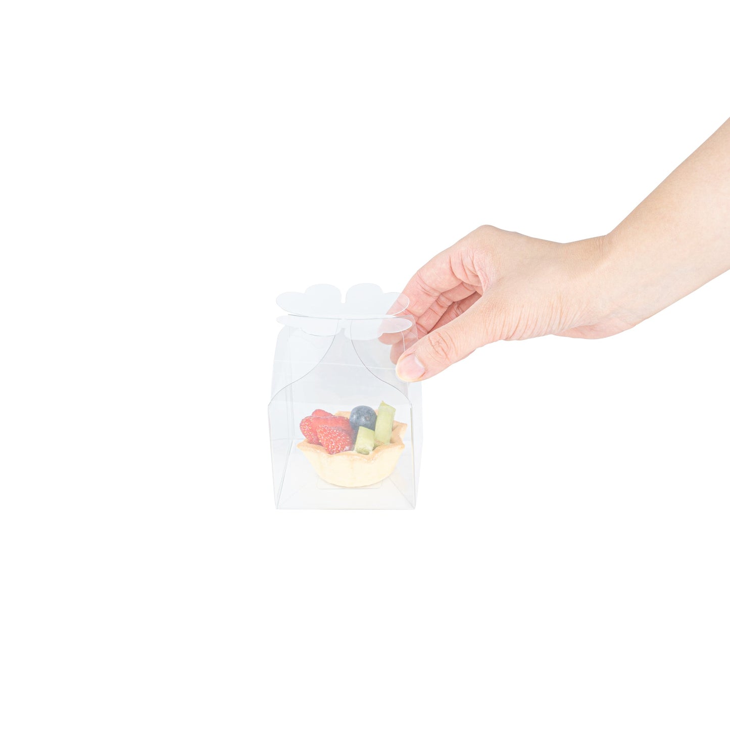 Sweet Vision Clear Plastic Gift Box - Clover Leaf Top - 2 3/4" x 2 3/4" x 2 1/2" - 100 count box