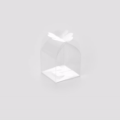 Sweet Vision Clear Plastic Gift Box - Clover Leaf Top - 2 3/4" x 2 3/4" x 2 1/2" - 100 count box