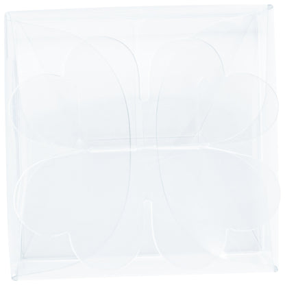 Sweet Vision Clear Plastic Gift Box - Clover Leaf Top - 2 3/4" x 2 3/4" x 2 1/2" - 100 count box