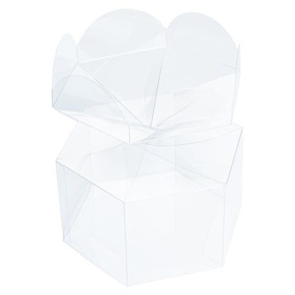 Sweet Vision Clear Plastic Gift Box - Flower Top - 6 1/2" x 7 1/2" x 7 3/4" - 100 count box