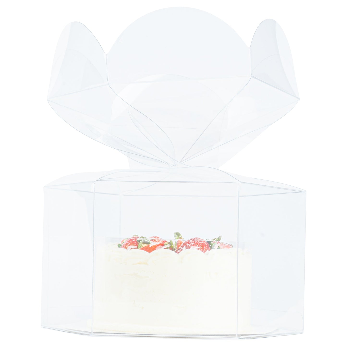 Sweet Vision Clear Plastic Gift Box - Flower Top - 6 1/2" x 7 1/2" x 7 3/4" - 100 count box