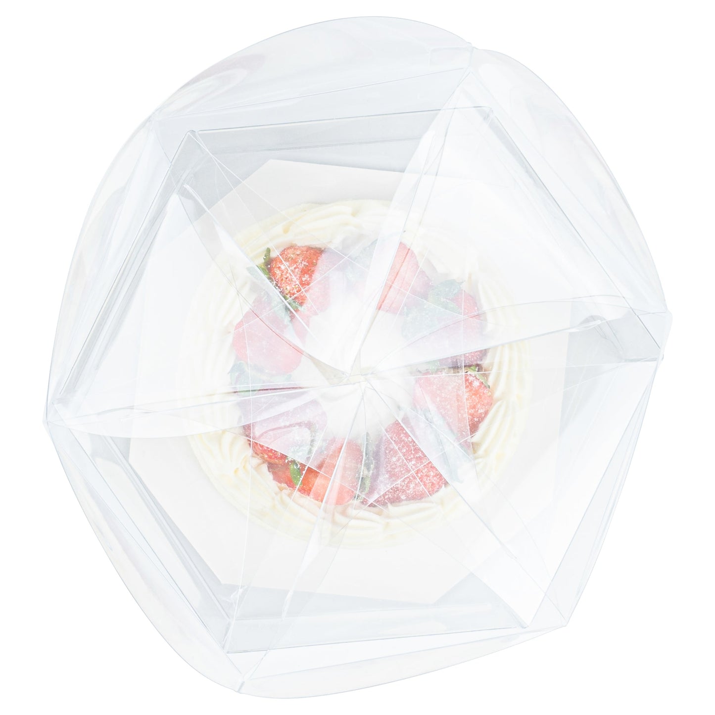 Sweet Vision Clear Plastic Gift Box - Flower Top - 6 1/2" x 7 1/2" x 7 3/4" - 100 count box